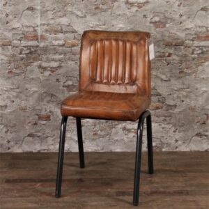 Robuuste leren stoel Bruin