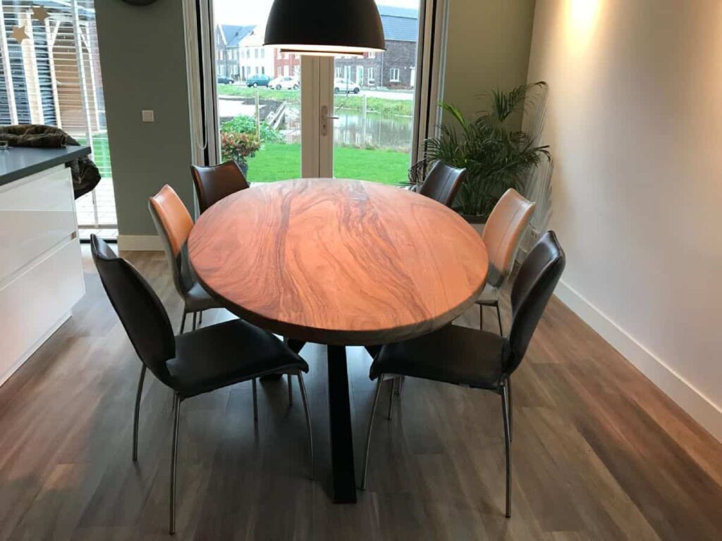 ovale teak boomstamtafel 250cm