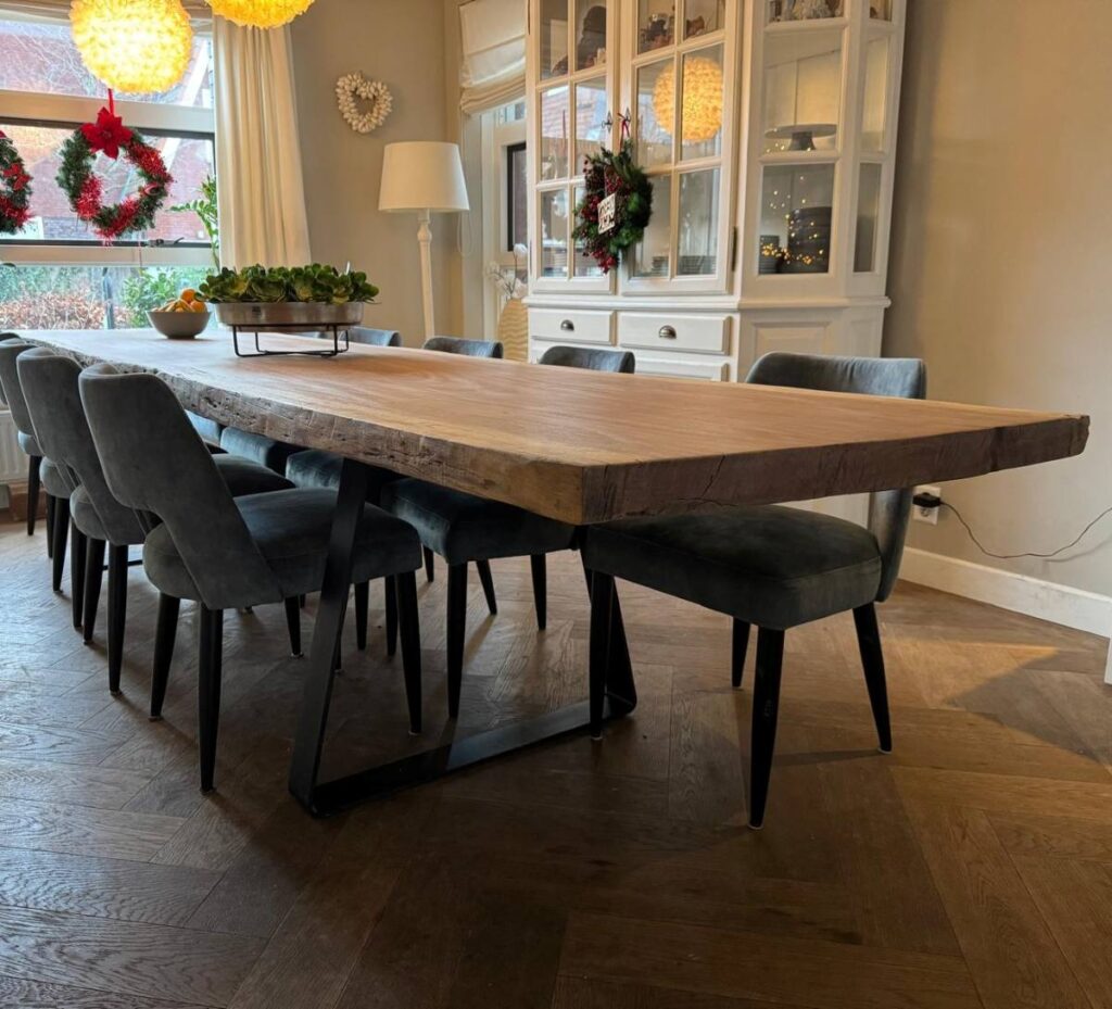 Afzelia boomstamtafel 350 cm